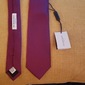 Burberry Crimson Silk Tie NWT